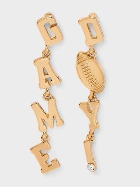 Football "Game Day" Initial Dangle Earrings - Universal Thread™ Gold